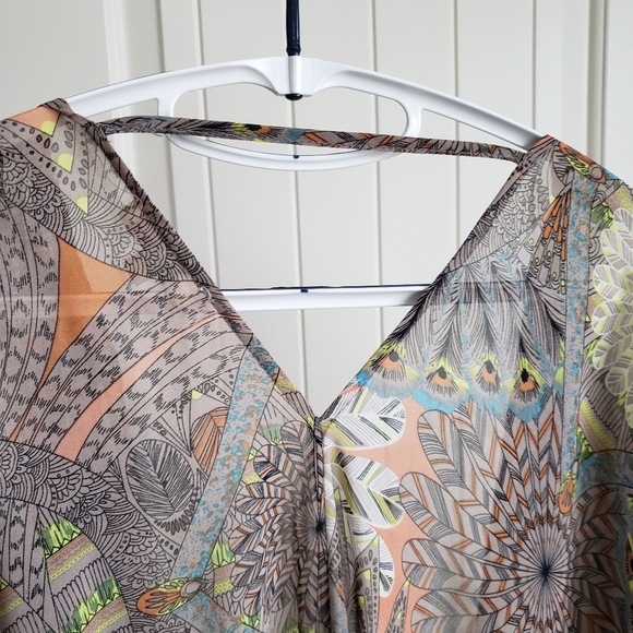 Umgee + Sheer Long Open Front Kimono sz XL/XXL - Picture 8 of 12